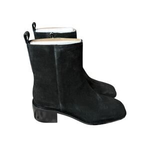 Everlane The City Boot Black Suede Ankle Boots Block Heel Women’s Size 7.5